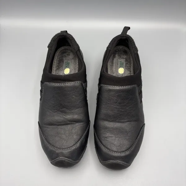 JBU Endeavor Shoes Womens Size 7 Black Leather Slip on Loafer Comfort Basic Clog - Image 2