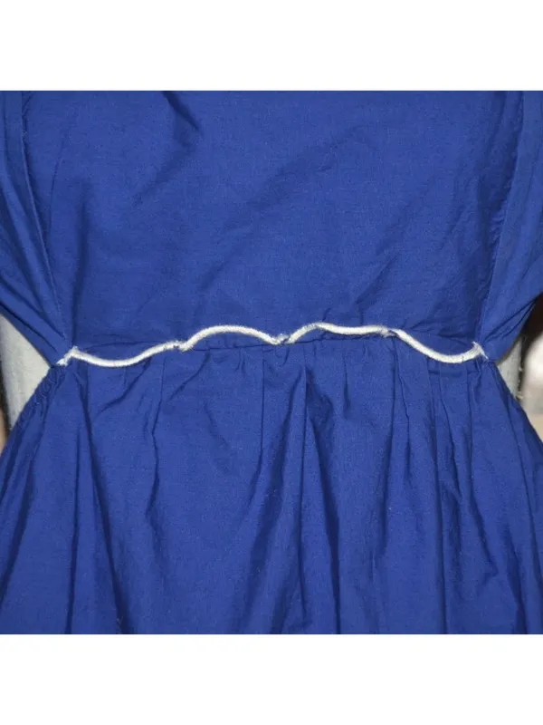 NWT Anthropologie Forever That Girl Mimi Size M Blue Scalloped Mini Sun Dress - Image 6