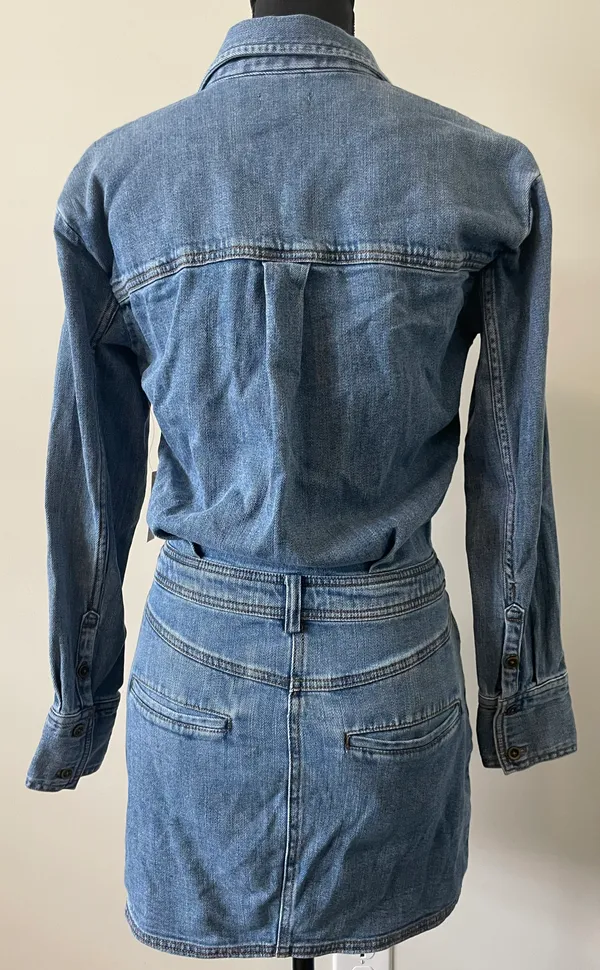 Long Sleeve Denim Mini Dress - Image 4