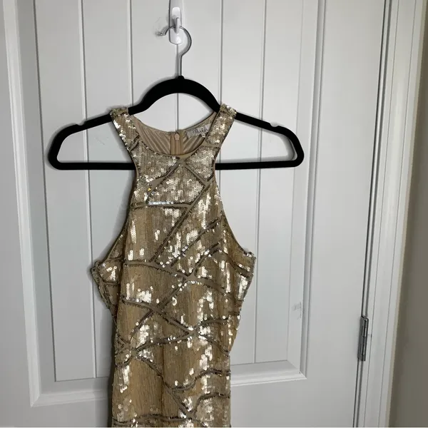 Parker Revolve gold‎ sequin bodycon mini dress party holiday new year XS wedding - Image 4