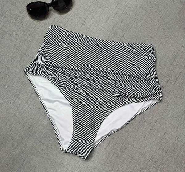 Cupshe High Rise Bikini Striped Swim Bottoms Large - Image 5