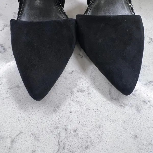 Banana Republic Madison Black Suede d'Orsay Pointed Toe Stiletto Pumps Size 8 - Image 5
