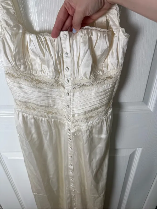 House of CB Illiana Ivory Real Silk Maxi Dress S - Image 4