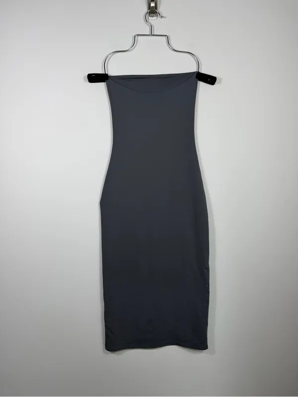 Babaton Contour Strapless Midi Dress Gray Bodycon Tube Dress Size S - Image 2