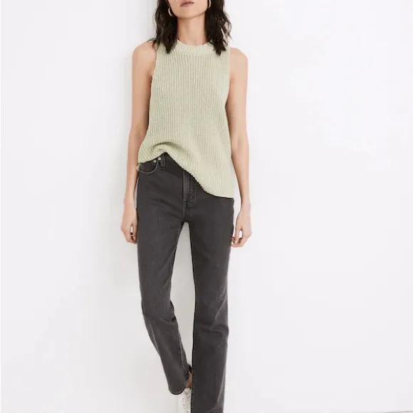Madewell Mint Green Cotton Shaker Sleeveless Knit Sweater Vest Tank XXS - Image 9