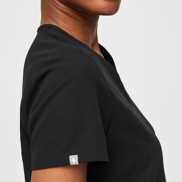 FIGS FW1100 Black Casma Three-Pocket V-Neck Scrub Top Size S - Image 4