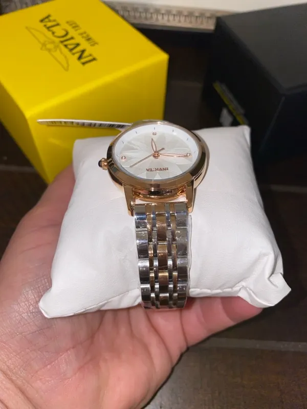 Invicta Wildflower Collection Tigerlily Two-Tone Silver and Rose Gold Watch NWT! - Image 6