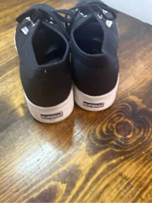 Superga‎ Black Platform Sneakers Women Size 7.5 - Image 6