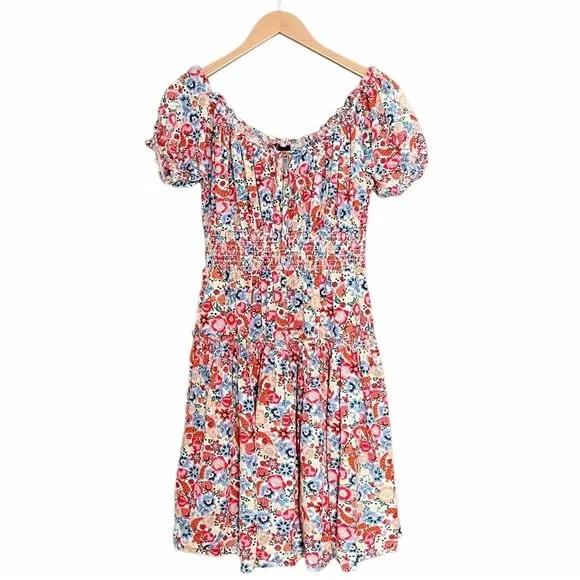 NWT J. Crew Floral Farmers Market Ladybug Print Midi Tiered Dress Size 0 | XS - Image 2