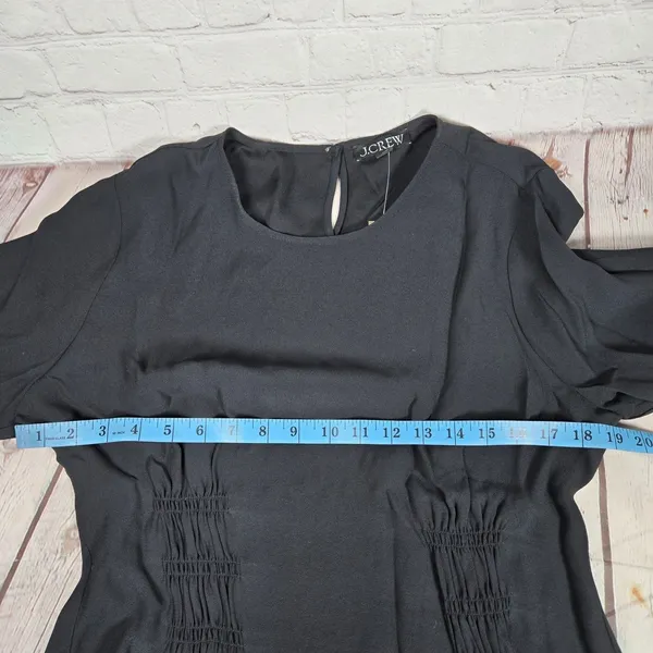 J. Crew Shirred-waist‎ top in viscose crepe Black 10 NWT - Image 7