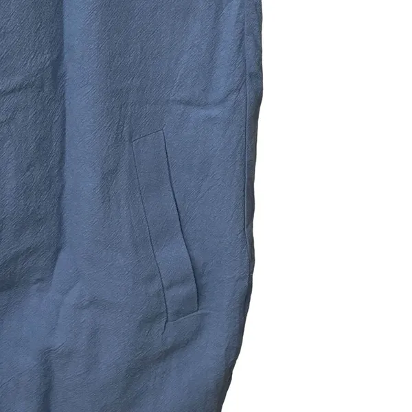 NWT Large Patch Pocket Romper Sz Large Cotton Linen Blend‎ Blue - Image 3