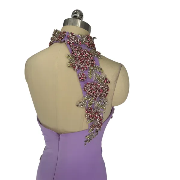 NWT Ieena for Mac Duggal 2227 Lilac Lavender One-Shoulder‎ Beaded Gown Sz 2 - Image 8