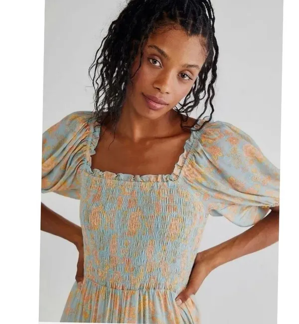 Free People Spell & The Gypsy Juniper Shirred Midi Dress - Image 3