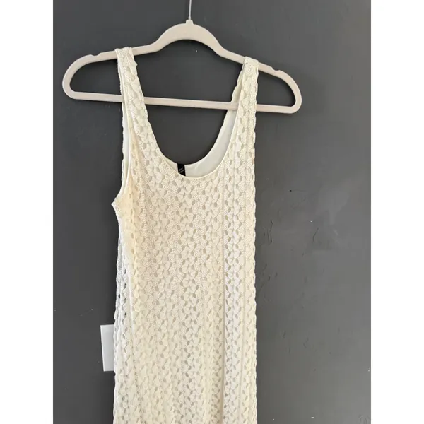 Bear Dance Womens Cream Floral Lace Sleeveless Scoop Neck Maxi Dress Large Tall - Image 3