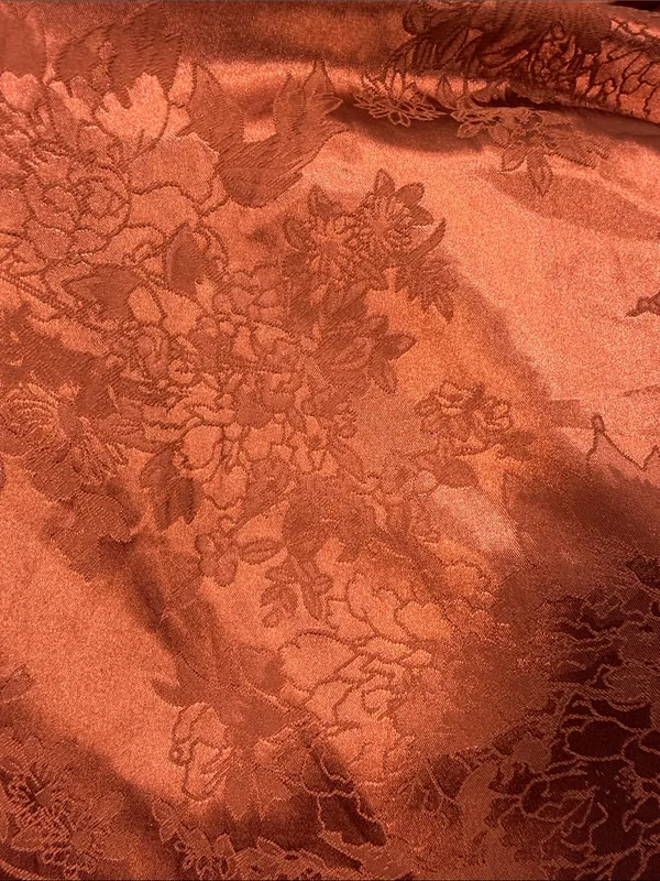 Lulu's Rust Orange Under the Moonlight Satin Jacquard Maxi Slip Dress Medium - Image 9
