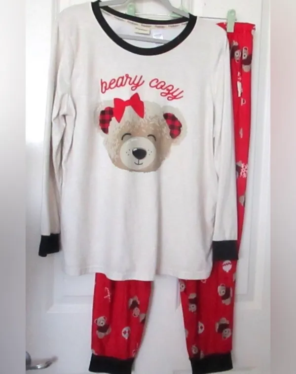 Dearfoams Beary Cozy Adult Pajama Set - Image 2
