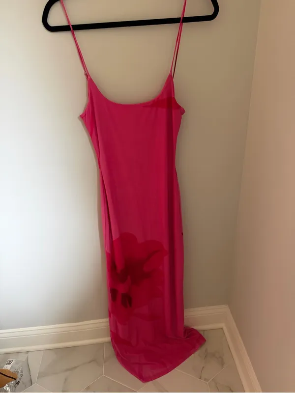 Princess Polly Knox Maxi Dress Hot Pink Floral - size 4 - Image 3