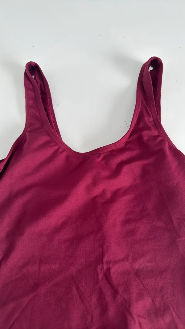 Burgundy woman’s leotard. Built in shelf bra. Size XS - Image 6