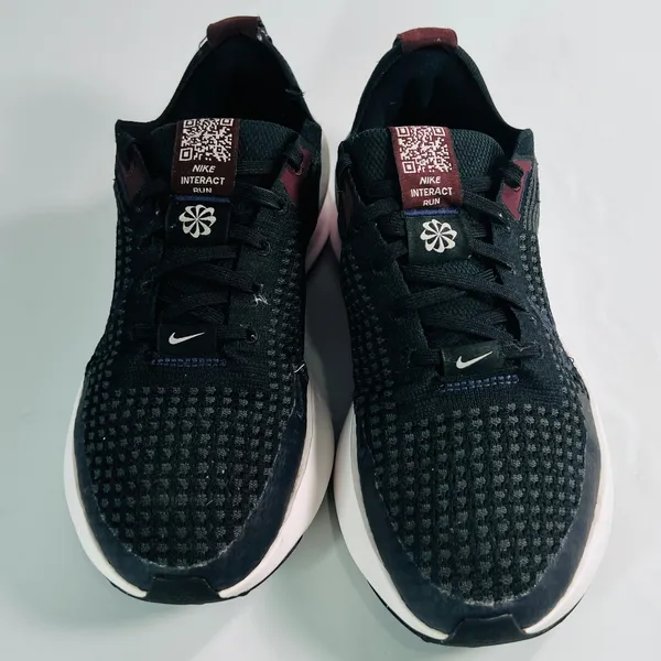 Nike Interact Run Black Purple Ink Womens‎ Sneakers Size 8.5 Flyknit Athletic - Image 2