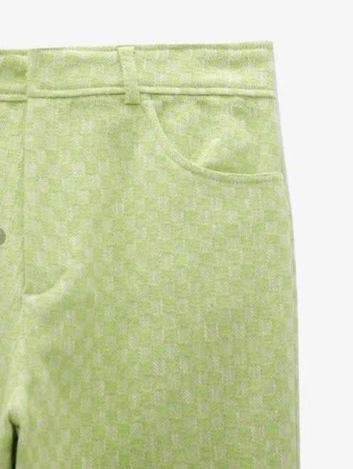 ZARA // GINGHAM STRAIGHT LEG PANTS - Image 5