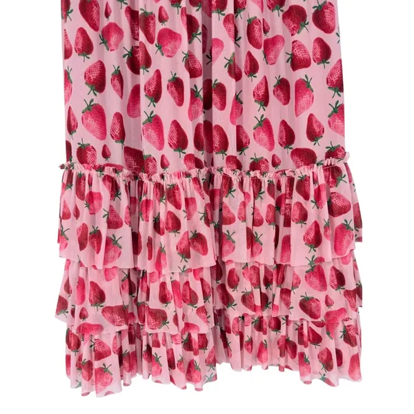 NWT Anthropologie Eva Franco‎ Strawberry Print Tiered Tulle Midi Skirt Size XS - Image 9