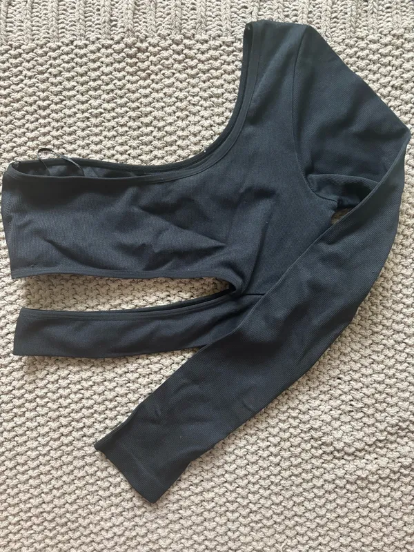 Garage One-Shoulder Sleeve Long Top black - Image 2