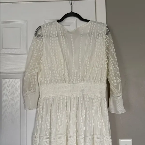 A Beautiful Soul Elegant White Maxi Dress Lace Ruffles - Image 6