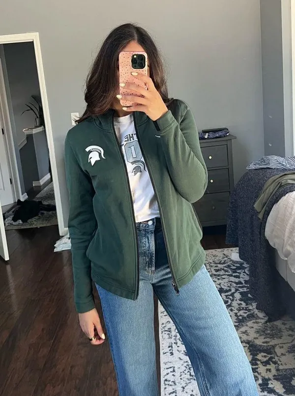 MSU Nike Green Zip Up - Image 4
