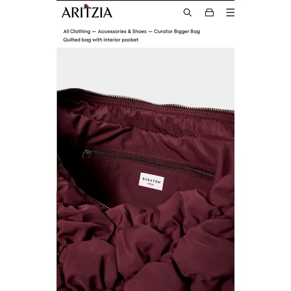 Aritzia Babaton Curator Bigger Bag – Burgundy - Image 3