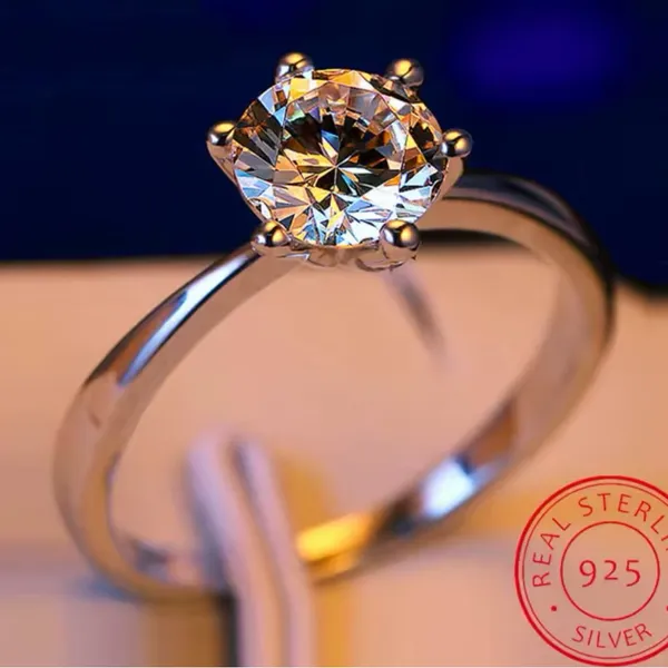 1 Ct Solitaire Engagement Ring Brilliant-Cut Simulated‎ Diamond, Size 8 - Image 13