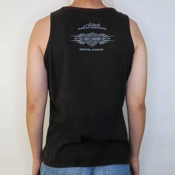 Y2K 2013 Harley Davidson Black Sequin Tank Top Size XL - Image 4