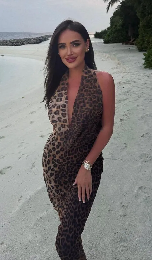 Zara Maxi plunge neck halter Dress Mesh Cheetah Animal print bodycon - Image 10