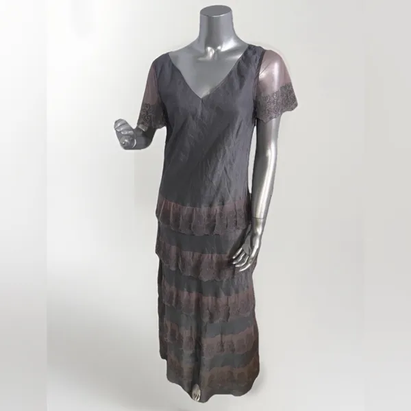 Sundance Sz 10 Women Maxi Dress Lace Tiered Linen Embroidered Whimsy Fairy Boho - Image 12