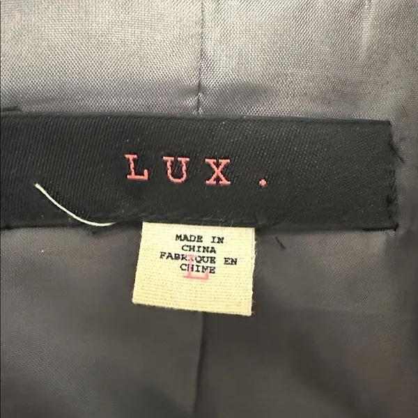 LUX Women Blazer Cropped 3/4 Sleeve Single Button Black Large - Image 3