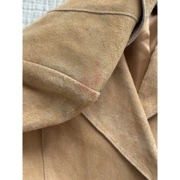 BeBe Vintage Suede Coat‎ Jacket Womens Small Tan Genuine Leather Y2k 90s - Image 4