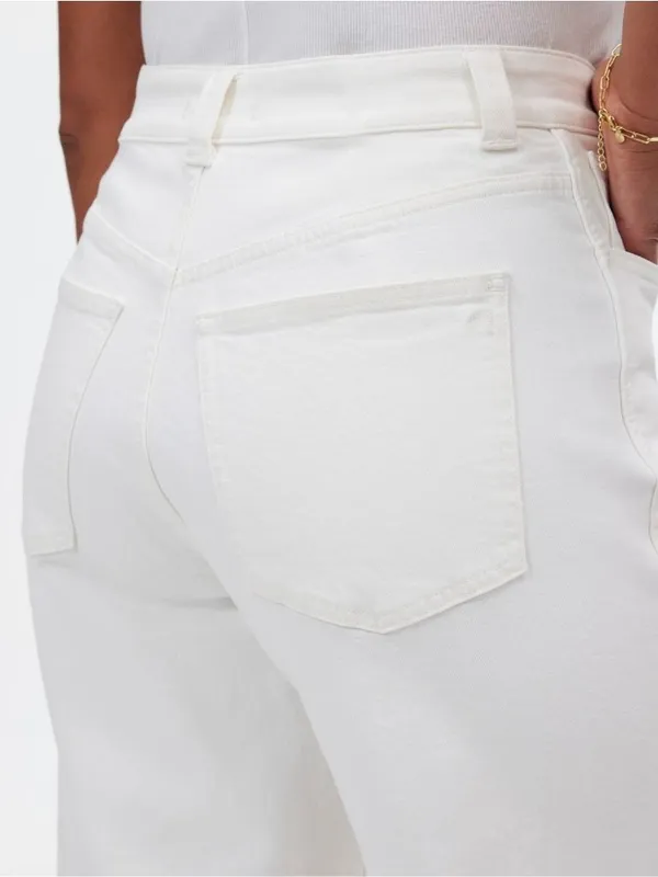 NWT Madewell The Curvy Perfect Vintage Wide-Leg Crop Jean in White - Size: 29 - Image 9