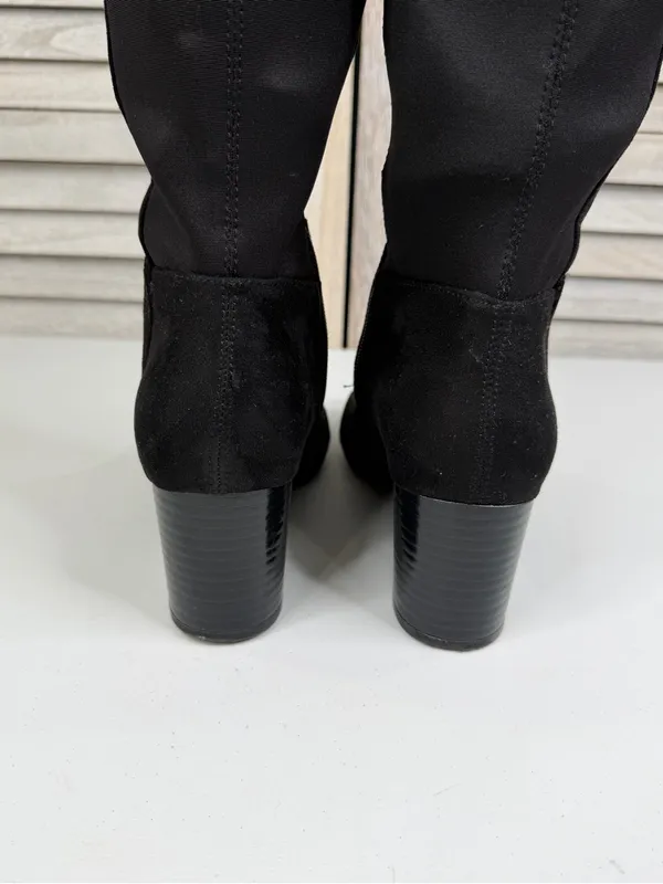 A2 by Aerosoles Black "Condominium" Faux Suede/Nylon Knee High Riding Boot-8.5 - Image 5