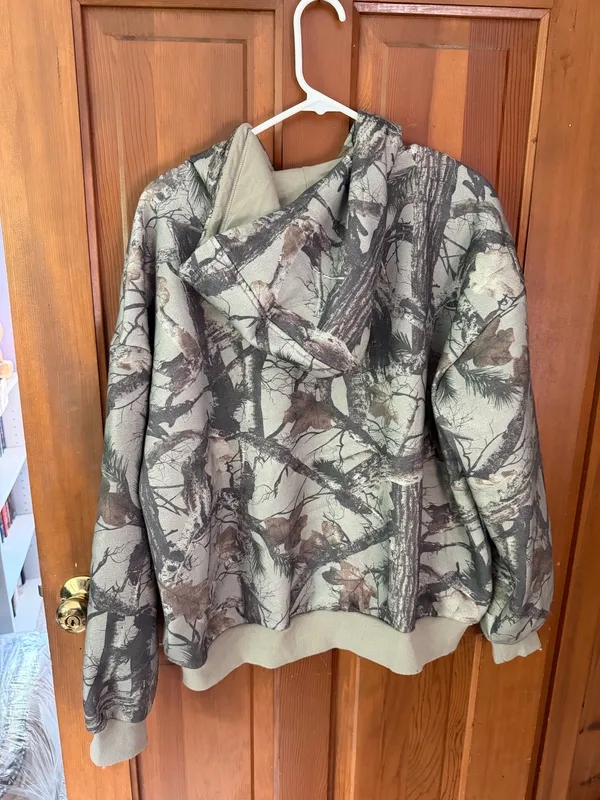 Tic Toc Elk Woodland Camo Cloud Fleece Oversized Hoodie Zip Up - Image 6