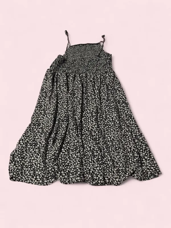 SHEIN Black & White Floral Smocked Midi Dress - Image 2