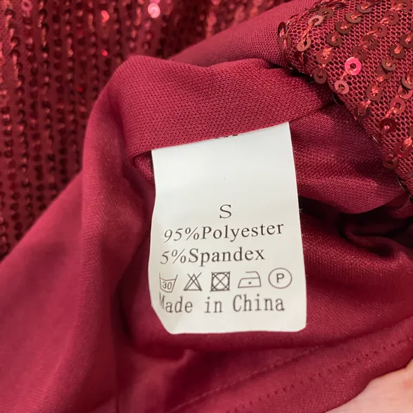 Women’s Sequin Spaghetti Strap Racerback Flowy Tank Maroon NWOT - Image 4