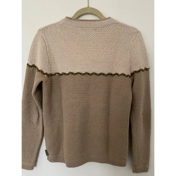 Woolrich Khaki Womens Sweater Sz S Wool Ramie Cotton Long Sleeve Pullover - Image 2