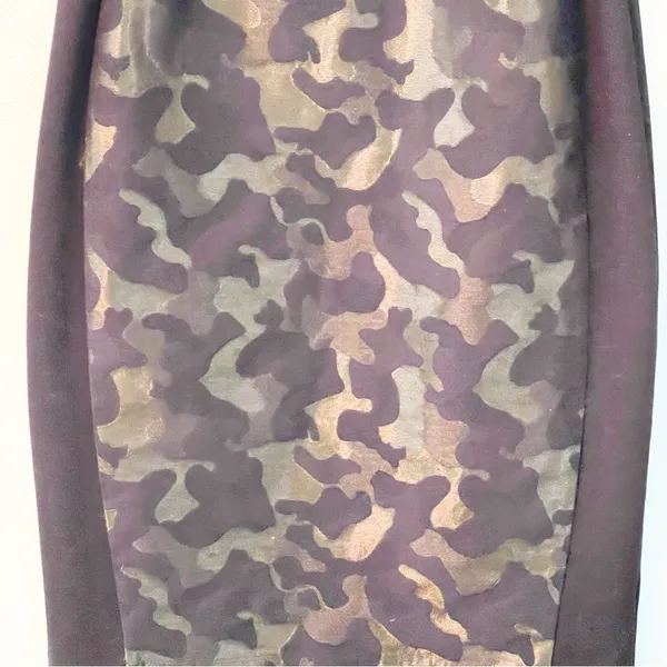Maeve Anthropologie Small Black Metallic Camo Jacquard Pencil Mix‎ Media Skirt - Image 2