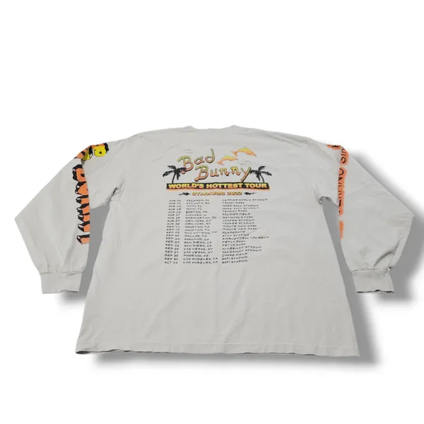Bad Bunny Shirt Size XL Bad Bunny World's Hottest Tour 2022 Un Verano Sin Ti Tee Concert Tee Unisex - Image 6
