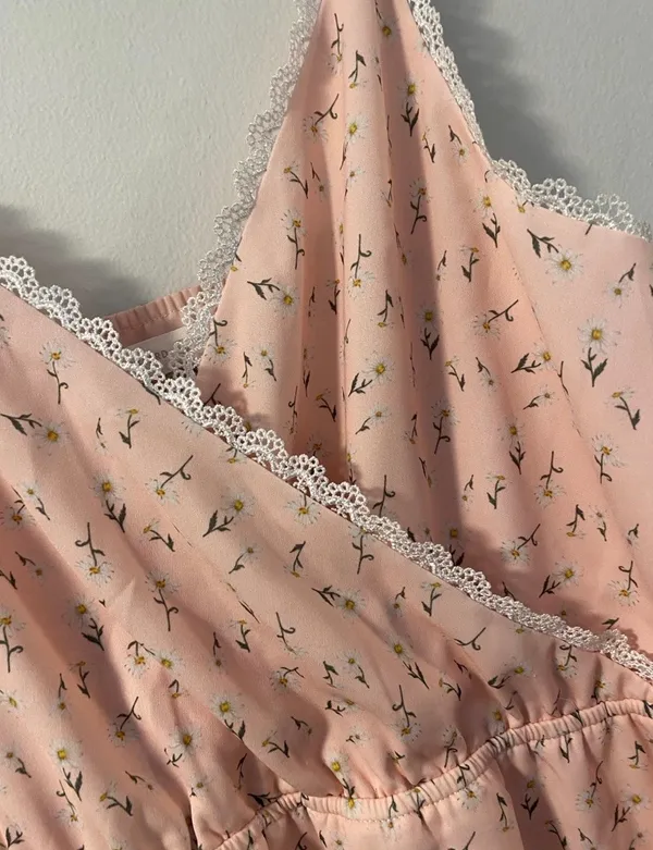 Backyard Roses Floral Mini Dress with Lace Detail - Image 2