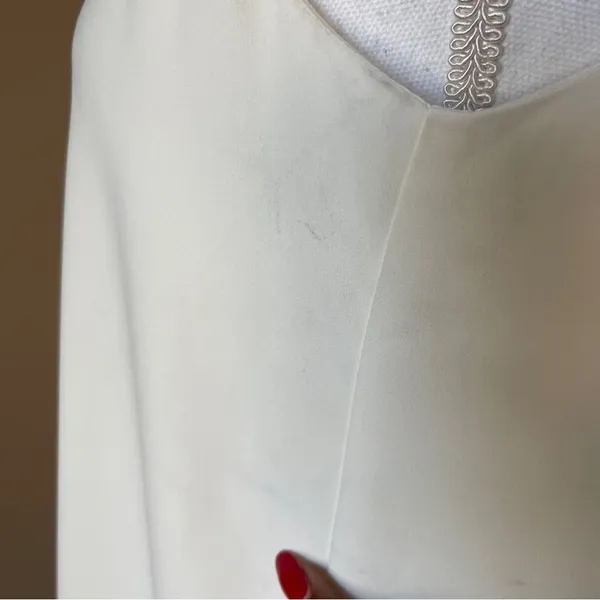 AMANDA UPRICHARD | Cream V-neck A-line Mini Dress Sz S - Image 7