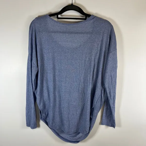 We The Free Free People Blue Draped‎ Slouchy Long Sleeve Top Womens Medium Boho - Image 6