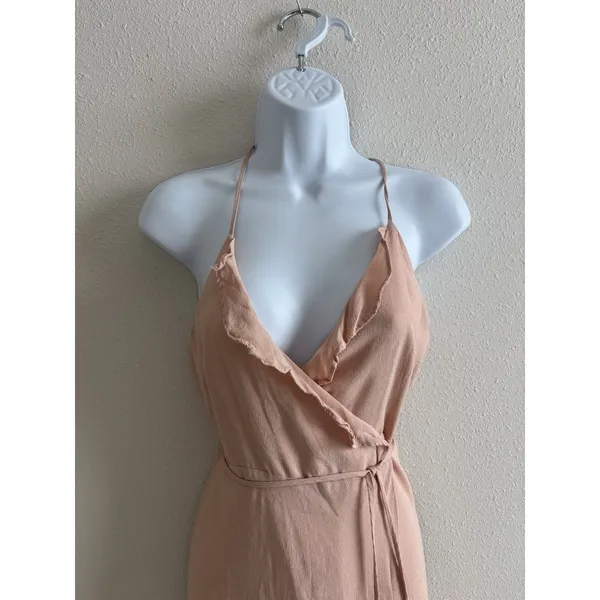 Lovers +‎ Friends Nostalgia Wrap Maxi Halter dress Pink Small Revolve - Image 6