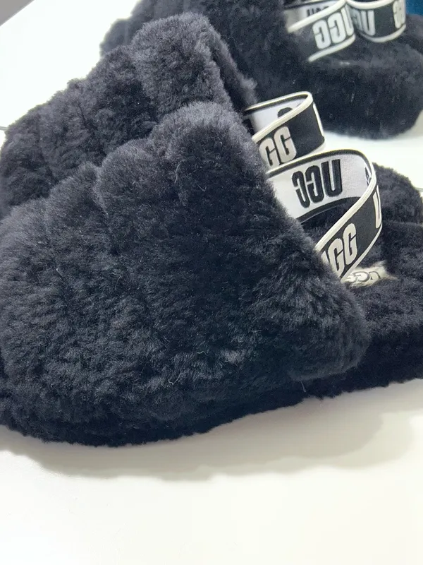 UGG black Fluff Yeah Slide Slippers size 9 - Image 5