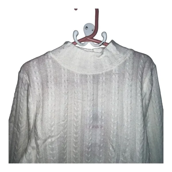 Bog Band Of The Free‎ Raquel Ivory Ribbed Knit Pullover Shirt Mock Neck Size Xs - Image 3