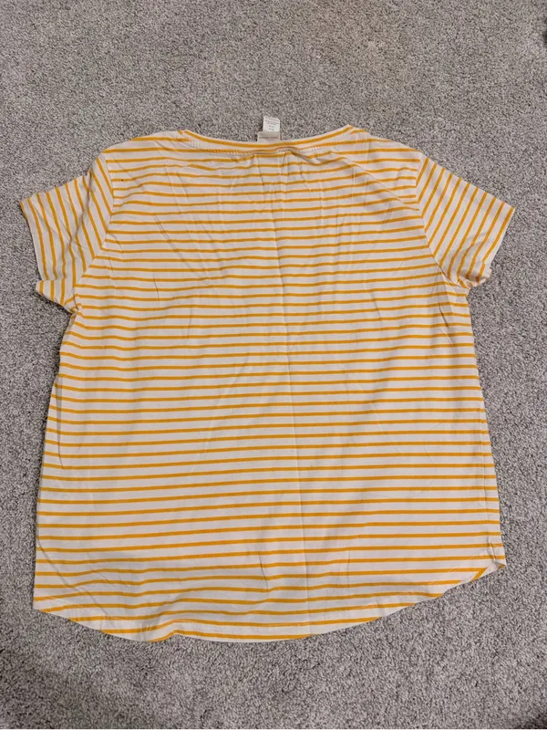 H&M Basics Yellow Stripe Crew Neck Women’s Tee - Image 5